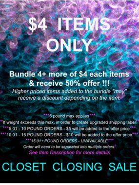 CLOSET CLOSING SALE - SPECIAL $4 ITEMS OFFER ONLY